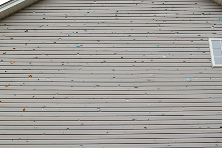 Vinyl Siding On A House That Has Hail Damage